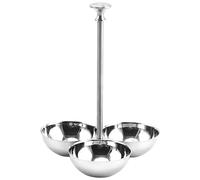 Eyccier Soporte de bocadillos de 1 por ciento con tazones de de acero inoxidable vertical con un tazón para servir de uso de mutaciones de 3 compartimentos para el hotel de cocina.