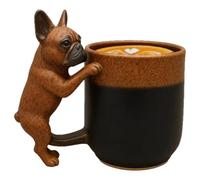 Eyccier Taza de café para perros, taza para perros con revestimiento de acero inoxidable, tazas lindas con asa, decoración del hogar para café, leche, amantes del té, amantes de las mascotas.