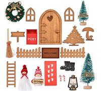 EYCLFY Kit Puerta Elfo Navidad Decoración, Puerta de Duende de Navidad Accesorios Miniatura Elfo Gnomos Casa Navideños, Juego de Regalo Manualidades Navidad para Niños