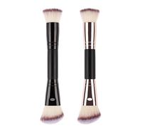 Eye Brush, Contour Tool, Makeup Applicator, Doble Ended Design, Soft Synthetic Bristles, Compact Size, Daily Beautys Rutina, Made Of Artificial Fiber Aluminio Tubo Material, 6,89 x 1,57 in