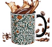 Eye Catching Coffee Mug - Charming Pattern Coffee Cup ¦ Non Slip Ceramic Mug with Hot Drink Function, Cute Cup with Decorative Accent for Family, Beverage Mugs, Novelty Ceramic Drink for Home
