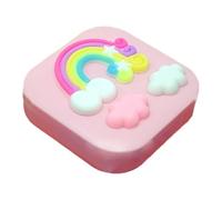 Eye-Catching Rainbow Look: Featuring a delightful rainbow and white cloud