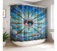 Eye - Cortina de ducha extra ancha, con espada mística de fantasía, color azul, lavable con ganchos, cortinas de ducha para baño, habitación de invitados, 108 x 72 pulgadas