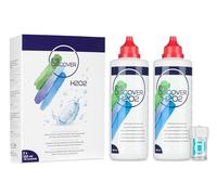 EYE DISCOVER Solución para Lentes de Contacto con Peróxido - Limpieza Profunda sin Conservantes, Ideal para Ojos Sensibles -Incluye Estuche Lentillas, 2 x 350ml + 90 comprimidos