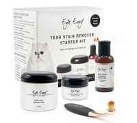Eye Envy Cat Mancha de lágrimasRemover Kit de Inicio con Cepillo ProPowder | solución Antimanchas, Almohadillas aplicadoras, Polvo Antimanchas y Cepillo aplicador pequeño | Dura 30-45 días