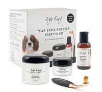 Eye Envy Kit quitamanchas de lágrimas de perrode inicio con cepillo ProPowder | solución antimanchas, almohadillas aplicadoras, polvo antimanchas y cepillo aplicador pequeño | Dura 30-45 días