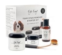 Eye Envy Kit quitamanchas de lágrimas de perrode inicio con cepillo ProPowder | solución antimanchas, almohadillas aplicadoras, polvo antimanchas y cepillo aplicador grande | Dura 30-45 días