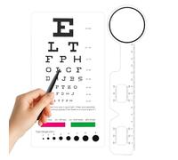 Eye Exam Chart - Visual Acuity Tool, Eye Sight Chart With Occluder, Snellen Wall Test | Red-Green Color Strips for Students Kids Children Adults School Home Study Room Living Room Clinic Office Use