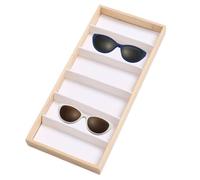 Eye Glasses Organizer Box - Wooden 38x17cm | 6 Grids Sunglasses Holder Tray