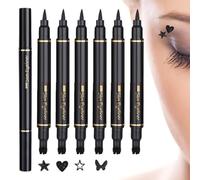Eye Liner Stamp, 6x Makeup Stamps Eyes, Double-Headed Beauty Cosmetics Tool, Waterproof Smudge-Proof Design, Ideal for Daily Makeups, Dating, Stage Performance Look Styling