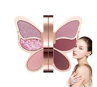 Eye Makeup Palette, 6 Color Eyeshadow Palette, Unique Shape Eyeshadow, Long-Lasting Glitter Matte Eyeshadow, Pigmented Eye Palette, Natural Look Eye Makeup, Glitter Matte Eyeshadow Palette