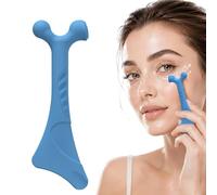 Eye Massage Stick and Silicone Eye Cream Spoon, Facial Care Lifting Tool with Metal Cooling Head, Professional Beauty Maşsage Wand for Eyë Creams and Serums, Ergonomic Skincare Accessory, Single