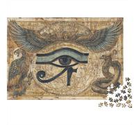Eye of Horus Papyrus Print Rompecabezas Imposible,desafío for Adults Entretenimiento Creativo 1000 Piezas Obra De Arte De Juego De para Adultos Y Niños Mayores De 12 Años 38x26cm/1000pcs