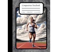 Eye of the Storm: Focused Female Runner on Track Under Cloudy Skies - 110 College-Ruled Pages, Matte Cover, 7.5" x 9.25"