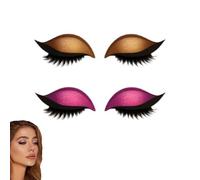 Eye Shadow Eyelash Patch,3-in-1 Self-Adhesive Reusable Fast Eye Makeup Stickers with False Lashes,Shadow,Natural Waterproof Colorful Eyelid Line For All Eye Shapes,for Party,Prom (A)