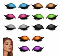 Eye Shadow Eyelash Patch,3-in-1 Self-Adhesive Reusable Fast Eye Makeup Stickers with False Lashes,Shadow,Natural Waterproof Colorful Eyelid Line For All Eye Shapes,for Party,Prom (G)