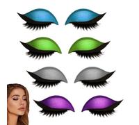 Eye Shadow Eyelash Patch,3-in-1 Self-Adhesive Reusable Fast Eye Makeup Stickers with False Lashes,Shadow,Natural Waterproof Colorful Eyelid Line For All Eye Shapes,for Party,Prom (F)