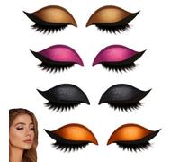 Eye Shadow Eyelash Patch,3-in-1 Self-Adhesive Reusable Fast Eye Makeup Stickers with False Lashes,Shadow,Natural Waterproof Colorful Eyelid Line For All Eye Shapes,for Party,Prom (E)