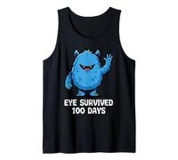 Eye Survived 100 Days of School Monster - Lindo 100th Day Kids Camiseta sin Mangas