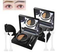 Eyebrow & Eyeliner Cream With Stamp, 2 In 1 Eyebrow & Eyeliner Cream With Stamp,Multi-Functional Double-Headed Eyeliner Stamp With Double Ended Brush,Natural Waterproof (2pcs 01#Gray)