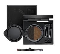 Eyebrow & Eyeliner Cream With Stamp, 2 In 1 Waterproof Brow Powder & Eyeliner Cream, Double Color Mist Air Cushion Eyebrow Cream Waterproof And Smudge-Proof, With Double Ended Brush (01#)