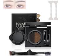 Eyebrow & Eyeliner Cream with Stamp,Multi-functional Double Color Eyebrow Cream Waterproof,2 in 1 Eyebrow Stencil Kit,Natural Smudge-proof Eyeliner Cream (01# Gray)