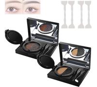 Eyebrow & Eyeliner Cream with Stamp,Multi-functional Double Color Eyebrow Cream Waterproof,2 in 1 Eyebrow Stencil Kit,Natural Smudge-proof Eyeliner Cream (2Pcs)
