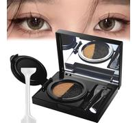Eyebrow & Eyeliner Cream with Stamp, Multi-functional Double-Headed Eyeliner Stamp, Eyeliner Cream Brown, Double Color Mist Air Cushion Eyebrow Cream, Eyebrow Stamp Set (Gray)
