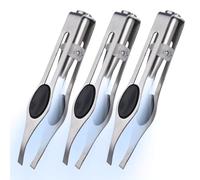 Eyebrow Hair Removal Tool, LED Light Eyebrow Tweezer, Stainless Steel Tweezer with Built In Light, Stainless Steel with Precise Grip Tip, Makeup Grooming Tool, Eye Brow Shaping for Women