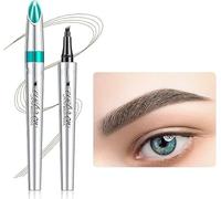 Eyebrow Pencil, Eyebrows Pen with 4 Micro-Fork Tip, 3D Waterproof Microblading Liquid Brow Tattoo Tint Pencil, Fills Brows for Rapid Draw Natural Makeup Collection Beginners Girls (Dark Brown)