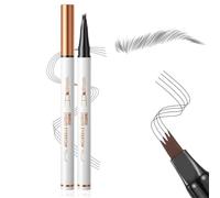Eyebrow Pencil with 4 Fork Tip, 3D Microblading Eyebrow Pencil Natural Makeup Fine Stroke Magic Eyebrow Pencil, Microblading Eyebrow Pen Long-Lasting on All Day(Gray)