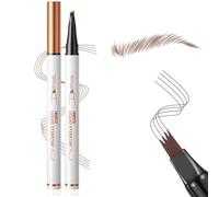Eyebrow Pencil with 4 Fork Tip, 3D Microblading Eyebrow Pencil Natural Makeup Fine Stroke Magic Eyebrow Pencil, Microblading Eyebrow Pen Long-Lasting on All Day(Dark brown)