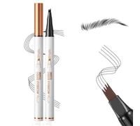 Eyebrow Pencil with 4 Fork Tip, 3D Microblading Eyebrow Pencil Natural Makeup Fine Stroke Magic Eyebrow Pencil, Microblading Eyebrow Pen Long-Lasting on All Day(Black)