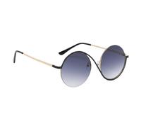 Eyeglass de bloque UV, gafas de sol de protección UV,Gafas de sol de protección UV elegantes para hombres: gafas retro semi-mundos de moda para salidas diarias, Gris Gradiente Marco Negro y Oro, Se