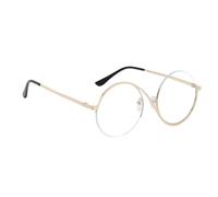 Eyeglass de bloque UV, gafas de sol de protección UV,Gafas de sol de protección UV elegantes para hombres: gafas retro semi-mundos de moda para salidas diarias, Luz Anti-azul Con Marco Dorado, Se