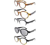 Eyekepper 5 pieza de bisagras de primavera ronda retro lectores de Gafas de lectura (Mixto, 3.00)