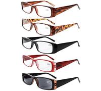 Eyekepper 5 Piezas Bisagras de resorte Gafas de lectura rectangulares Lectores de sol(Mixto, 1.75)