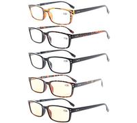Eyekepper 5 Piezas Lectores clásicos rectangulares de muelles de bisagras de calidad de lectura gafas Incluye 2 computadora gafas de lectura (Mixto, 2.75)