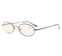 Eyekepper ambar tenido lentes computadora lectores titanio Memory Bridge primavera bisagras Oval computadora lectores gafas Gunmetal +0.5