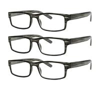 Eyekepper Bisagra de resorte A rayasGafas de lectura (3 pares) hombres Raya gris +0.5