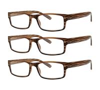 Eyekepper Bisagra de resorte A rayasGafas de lectura (3 pares) hombres Raya marrón +0.75