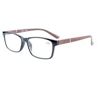 Eyekepper bisagras de muelle de madera-Look armas Crystal Clear Vision Gafas de lectura Black/Brown Arm +0.75