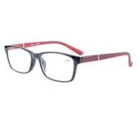 Eyekepper bisagras de muelle de madera-Look armas Crystal Clear Vision Gafas de lectura Black/Red Arm +1.0
