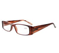 Eyekepper Bisagras de resorte Gafas de lectura rectangulares(Raya marrón, 3.50)