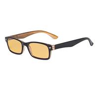Eyekepper Bloqueo de luz azul Gafas de lectura de ordenador con Lente teñida de ámbar Mujeres Hombres - Rectores Retro - Negro Marrón +0.50