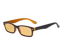 Eyekepper Bloqueo de luz azul Gafas de ordenador con Lente teñida de ámbar Mujeres Hombres - Gafas Retro - Negro Amarillo
