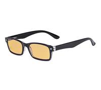 Eyekepper Bloqueo de luz azul Gafas de ordenador con Lente teñida de ámbar Mujeres Hombres - Gafas Retro - Negro