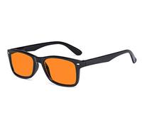 Eyekepper Blue Light Glasses with Orange Tinted Filter Lens for Nighttime Sleeping Women Men - Blocking UV Rays Computer Eyeglasses - Black