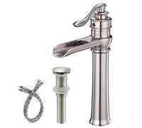 Eyekepper caño de cascada sola manija de bronce aceitado baño grifo Vessel grifo mezclador monomando para lavabo, ORB baño grifos de alto cuerpo