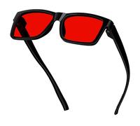 Eyekepper Gafas de dormir con marco de gran tamaño con filtro de luz azul y luz verde, lentes rojas, gafas de noche para un sueño optimizado, Negro , +0.00